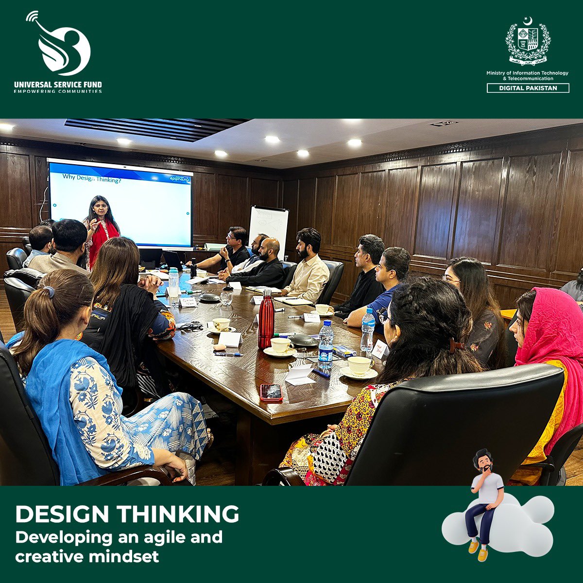 USF_Pak's tweet image. USF's #DesignThinking training with @SamarHOfficial explored innovative solutions through collaboration and iteration, empowering them to respond to the fast pace of digitalization and stand out from the competition. #CreativeProblemSolving to unlock the team's full potential!…