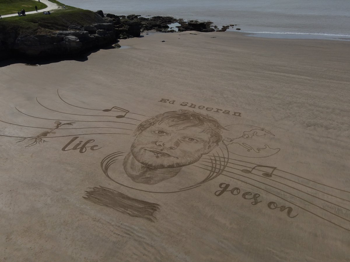 edsheeran's tweet photo. Some more beautiful Subtract sand art from around the world 💛 https://t.co/3xPnRlJ0Iy