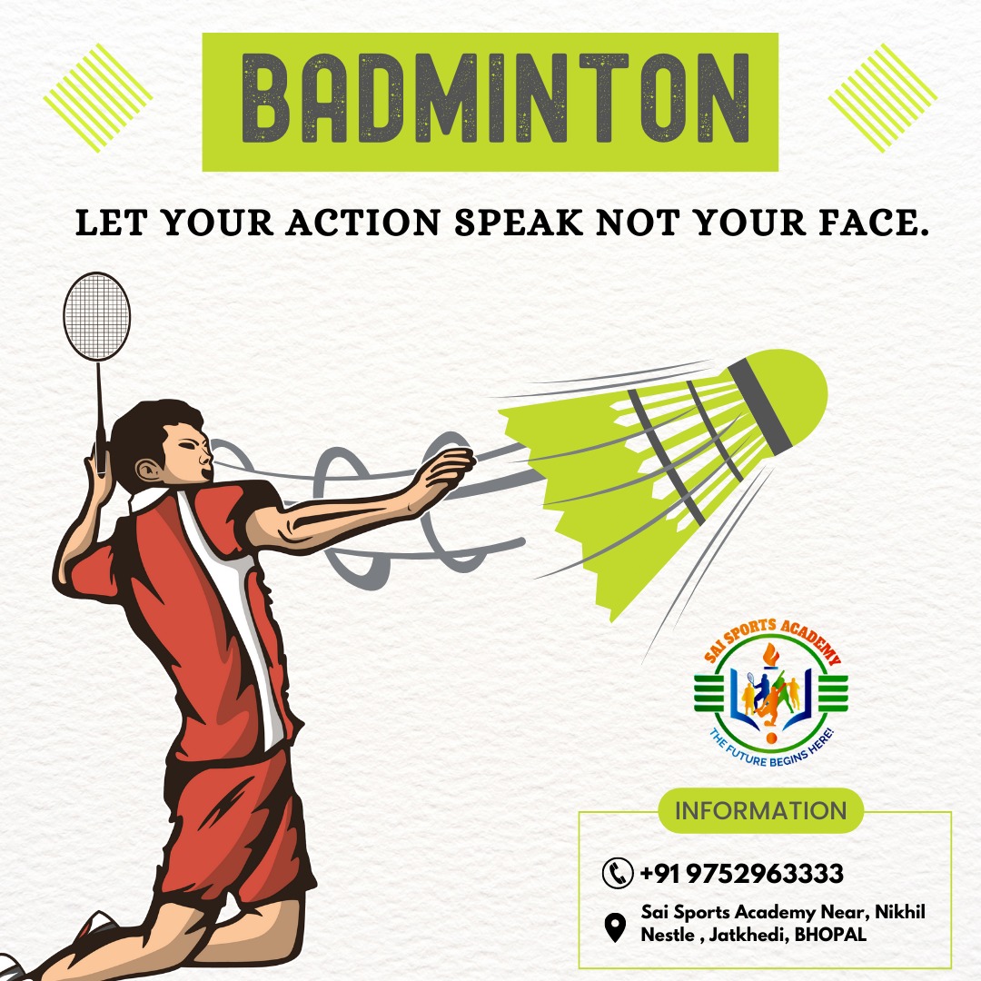 From basic techniques to advanced strategies, our trainers at Sai Sports Academy provide personalized coaching that helps athletes master the art of badminton.
.
.
.
Contact us:-
9752963333
.
#SaiSportsAcademy #BadmintonTraining #PersonalizedCoaching #MasterTheArt