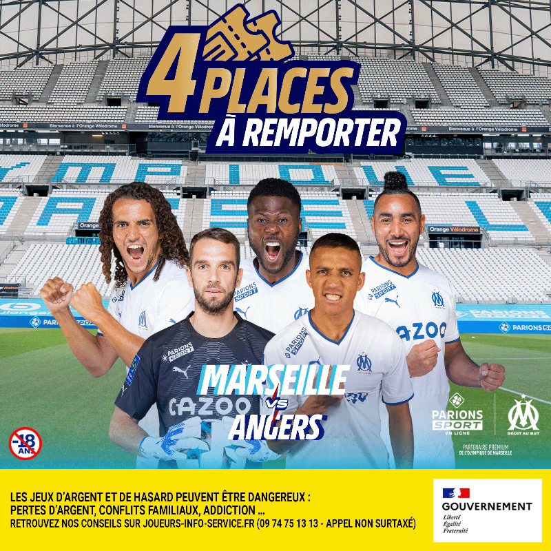 ParionsSport's tweet photo. 🔵⚪️ T'as envie d'assister à l'avant-dernier match de la saison à l'Orange Vélodrome face à Angers  ? 
On a ce qu'il te faut avec 2x2 places à gagner ! 🔥

Pour participer :
➡ RT &amp; follow @ParionsSport

TAS jeudi 12h
Jeu réservé aux majeurs https://t.co/hVH50WEoAv