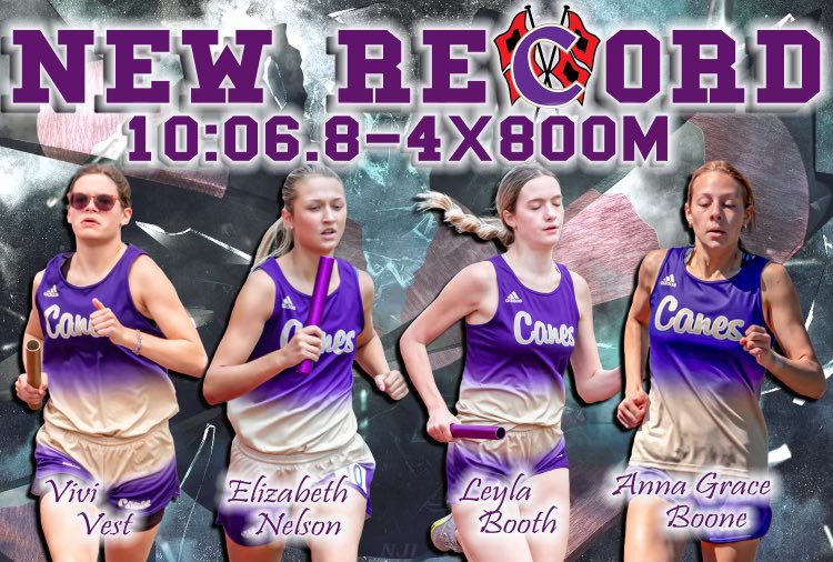 STATE WEEK!  Gonna be a GREAT ONE! Congratulations first tho’ to AGB, <a href="/elizzza_5/">Elizabeth Nelson</a> , Vivi V, and Leyla B on a new CHS 4x800 School Record set Sat at Sectionals! Thanks Coach <a href="/Megadad378/">Nicholas Johnson</a> for the cool image! <a href="/cvilleschoolsys/">Cartersville Schools</a> <a href="/BartowSportsZon/">Bartow Sports Zone</a> #canesgofastwithabaton!