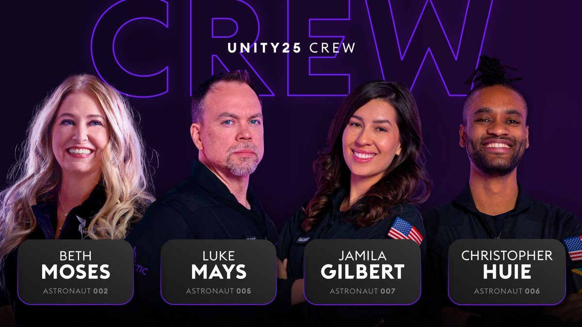 #VirginGalactic is returning to space in late May. Meet the #Unity25 crew → bit.ly/Unity25CrewUpd…