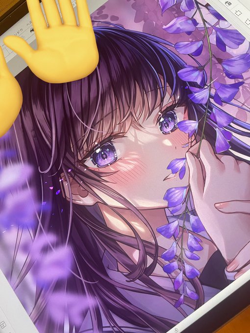 「purple hair wisteria」 illustration images(Popular)