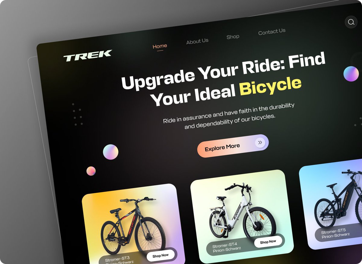 Khushivaswani1's tweet photo. Get your dream bicycle🚴♀️ without leaving home🏠!
Check out our user-friendly web design for a wide range of bikes🚵♂️, filter by price or brand, and read detailed reviews.
https://t.co/qu2YmRPQ0S
#bicyclestore #onlineshopping #uidesign #ecommercewebsite #UIUXDesigner @dribbble https://t.co/cZISy9WMvD