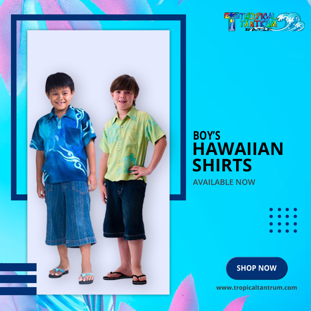 Bring some aloha spirit to your little one's wardrobe with our 𝘽𝙤𝙮𝙨 𝙏𝙧𝙤𝙥𝙞𝙘𝙖𝙡 𝙃𝙖𝙬𝙖𝙞𝙞𝙖𝙣 𝙎𝙝𝙞𝙧𝙩𝙨 🌺🌴

Perfect for a day in the sun or a fun family vacation!

Shop 🛒 Now 👉 bit.ly/3HOY7BQ

#tropicaltantrum #BeachReady #SummerDays #HawaiianFashion