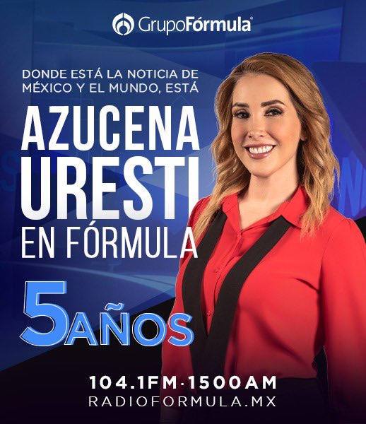 azucenau's tweet photo. Gracia a ustedes por su compañía y confianza en estos primeros 5 años en Grupo Fórmula

Gracias Jaime Azcárraga por tu decidido e incondicional apoyo

Gracias Mario Avila y Luis Alcántara por su impulso

Gracias equipo querido 💞

Nos seguimos escuchando
Lunes-Viernes 18:00 hrs https://t.co/Jpf3JChPry