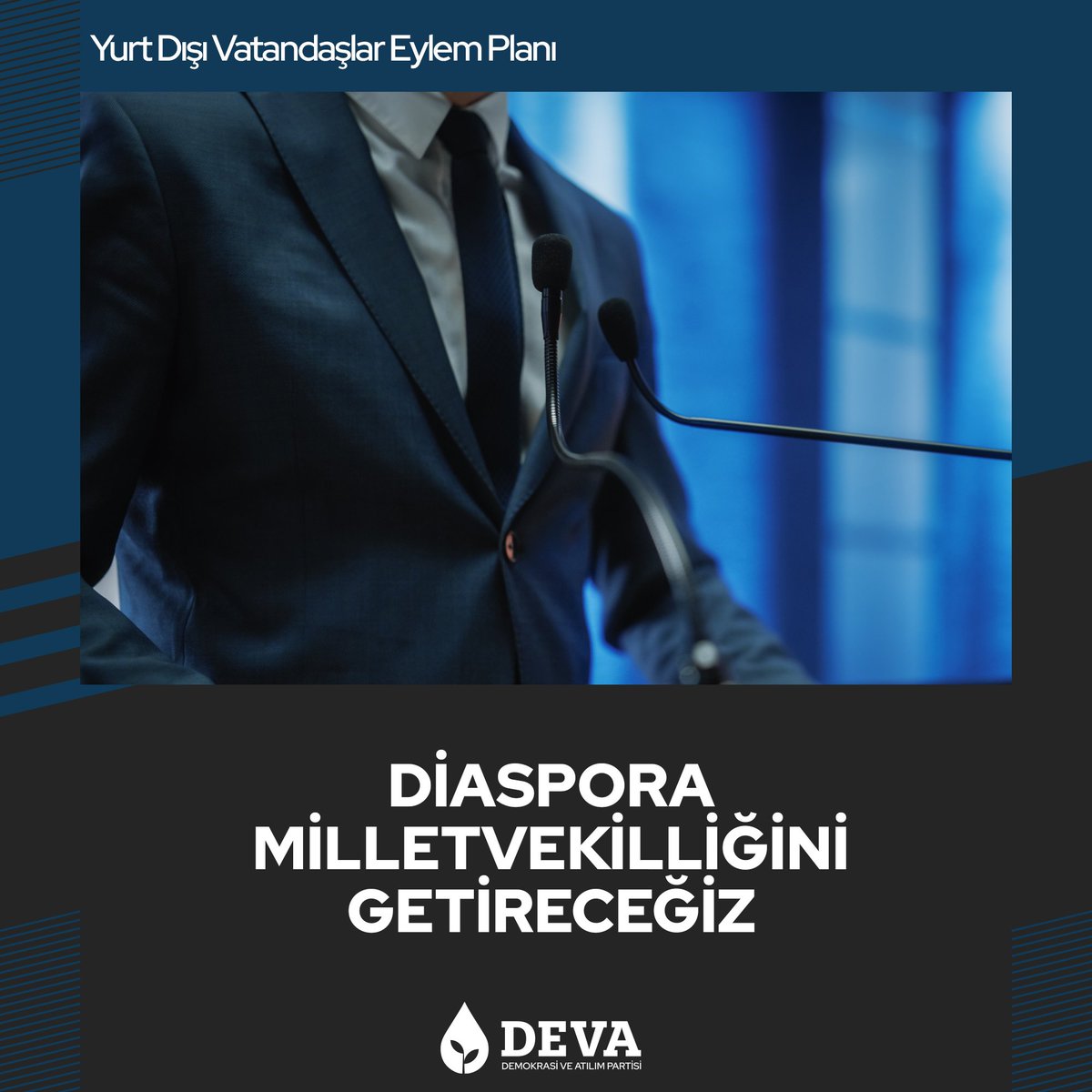Diaspora milletvekilliğini getireceğiz!

✅ Yurt dışında yaşayan 3 milyonun üzerindeki seçmenin iradesini doğrudan Türkiye Büyük Millet Meclisi’ne yansıtmak amacıyla yurt dışı özel seçim bölgesi oluşturup diaspora milletvekilliğini getireceğiz.