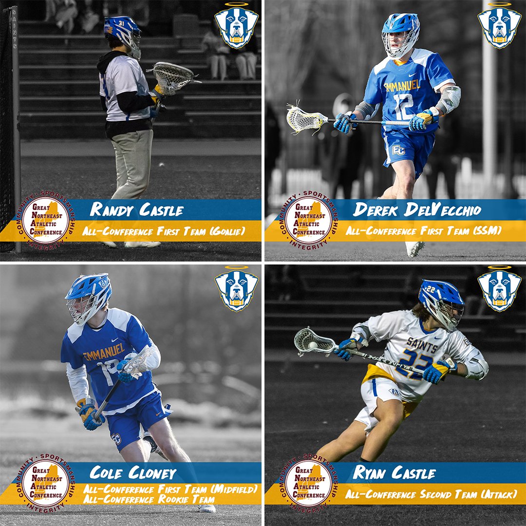 ECSaints's tweet photo. The GNAC announced their Men's Lacrosse All-Conference Awards and we've got plenty of Saints represented on the list!! Take a look at all our MLAX student-athletes on the All-GNAC Teams!! #GoECSaints https://t.co/UJEmt31K58