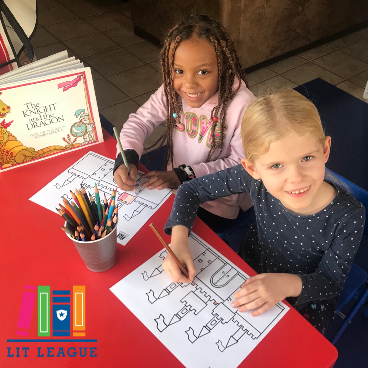 litleagueboxes's tweet image. So excited to be featuring Tommie  DePaola’s classic THE KNIGHT AND THE DRAGON for May’s picture book activity box! This box includes Medieval recipes, a Loubiblu paper dragon craft, castle coloring and part labeling, a Medieval crest activity, play ideas, and more. #may #kidfun