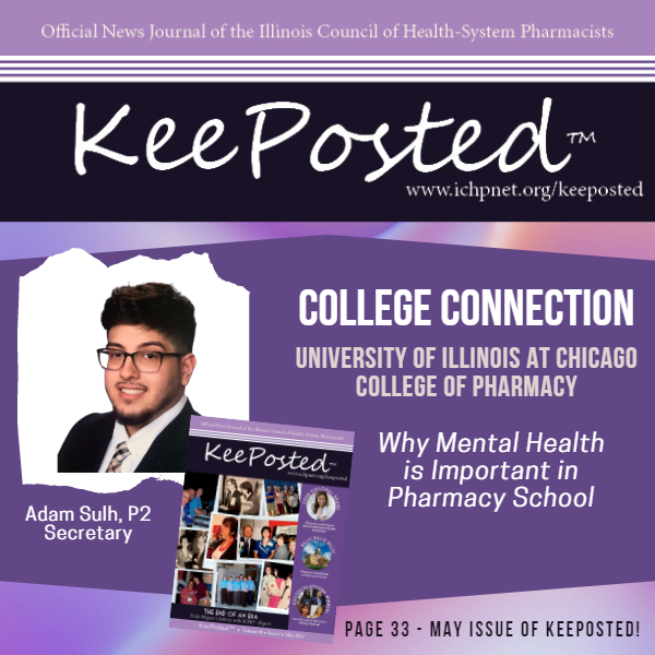 ichpnet's tweet photo. May is Mental Health Awareness Month - Check out Adam Sulh's article in this month's #KeePosted: "Why Mental Health is Important in Pharmacy School." #ILPharmacy #Pharmacy #ICHPCollegeConnection #MentalHealth #MentalHealthAwareness
https://t.co/JNnNW3PC7j https://t.co/mwlNNJ0pEe