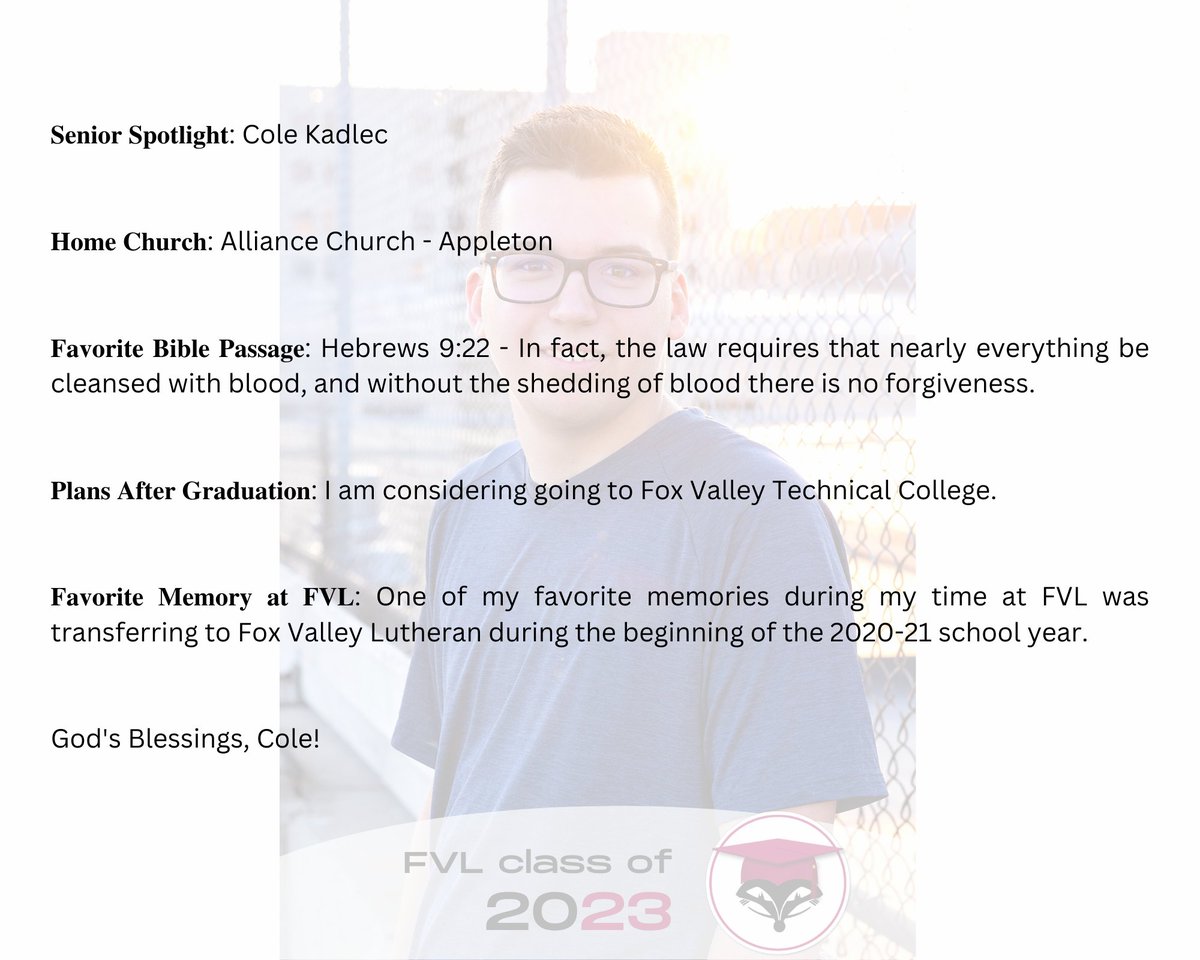 Senior Spotlight - Cole Kadlec