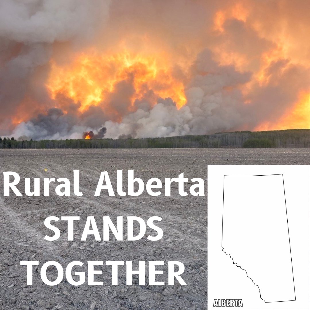 We are rural Alberta! It’s farmers, ranchers, oilfield & logging companies coming together to save our province! #AlbertaWildfires #StandTogether #HelpingHands #AgricultureCommunity #LoggingAlberta #AlbertaOilAndGas #WeNeedHelp