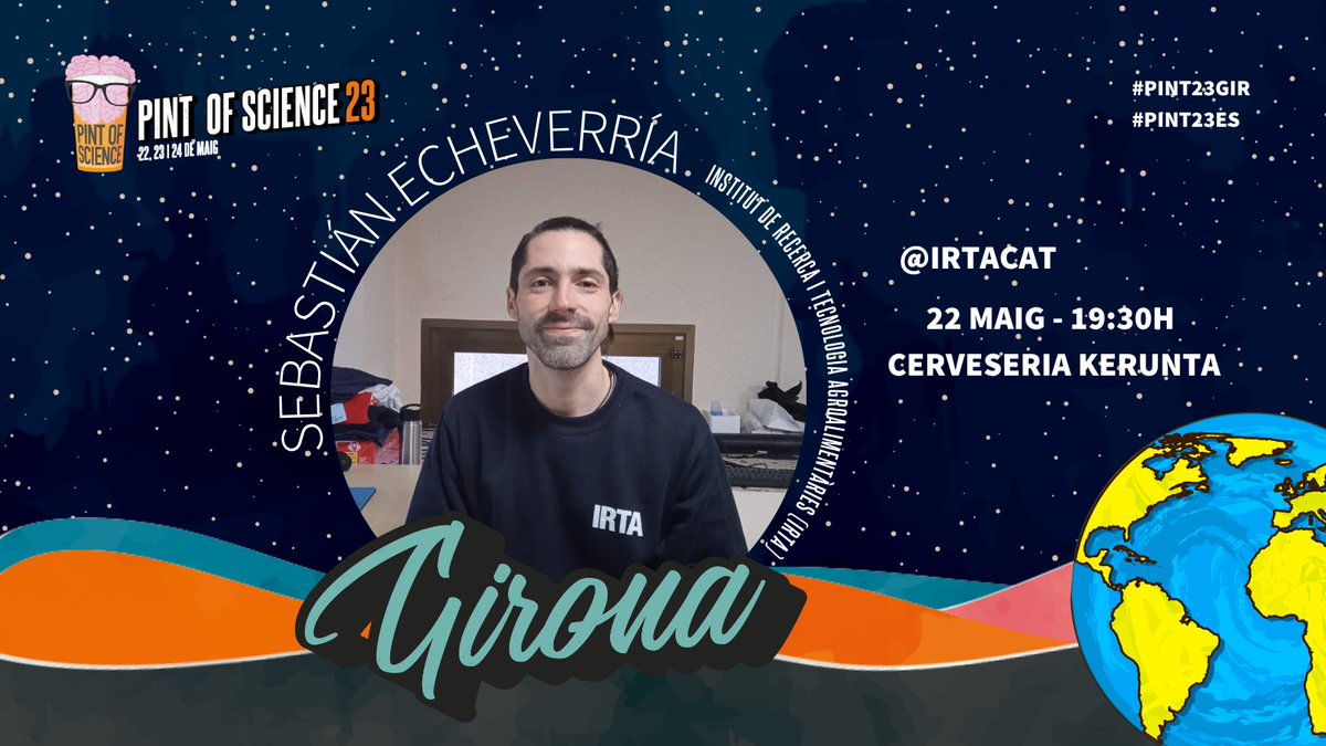 Girona7ciencia's tweet image. Queden només 2 setmanes pel festival @pintofsciencees !!!
22 de Maig, 19:30h al #Kerunta
"Gestió de l'aigua en granges i cultius"
Per @lucasalonso89 del @icrawater, i Sebastián Echeverría del @irtacat
#PINT23GIR #PINT23ES
Patrocina: @icrawater @idibgi @c4dudg @EUERAM  @btmsound