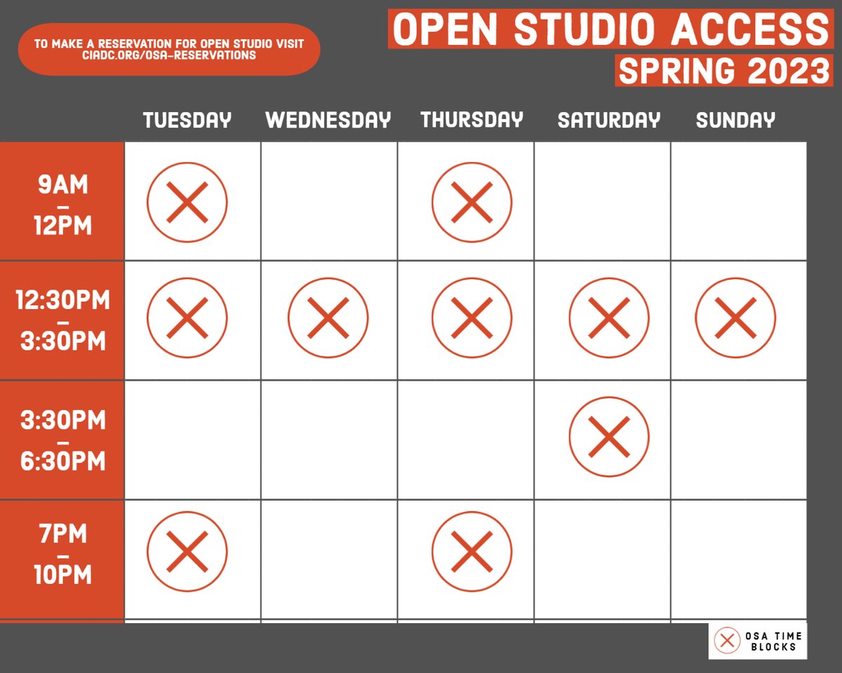 ChicagoIADC's tweet photo. 📅 SPRING 2023: OPEN STUDIO ACCESS 📅• CIADC has established an OSA Reservation procedure to ensure each Shop is not exceeding the maximum number we have set for health safety. To reserve your spot for OSA, please submit the form at https://t.co/5rNM16C0dD https://t.co/wySngHZ9jS