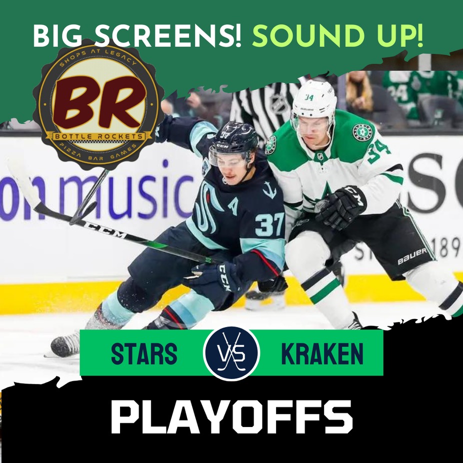 BarRockets's tweet photo. Let's get pumped and cheer on our @DallasStars! Watch Party tomorrow night at BR. Stars vs Kraken, game 4 starts 8:30PM. Come early! #gostars #texashockey #starsvskraken https://t.co/8t9Vd1IXJn