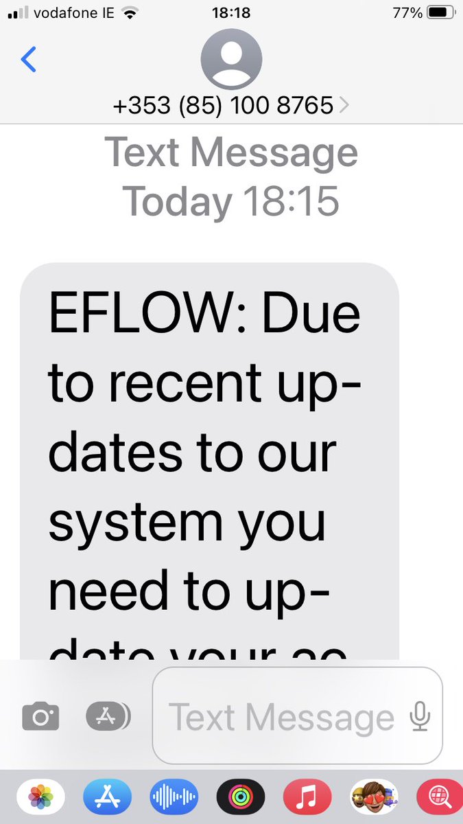 Poutbutton's tweet photo. @eflow_freeflow Just adding to make others aware of text scam Numbers visible https://t.co/EQDCSc1s9g