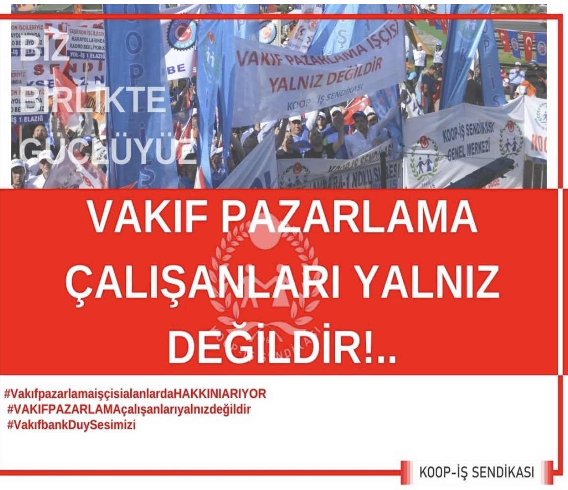<a href="/KOOPISSENDIKASI/">Koop-İş Sendikası</a> 🔉Vakıf Pazarlama Çalışanları Yalnız Değil
🗓️  11 MAYIS 2023 ANKARA
⏰ 14.30
📌TÜRKİYE VAKIFLAR BANKASI ANKARA HİZMET BİNASI ATATÜRK BULVARI NO 207 KAVAKLIDERE
#VakıfpazarlamaişçisialanlardaHAKKINIARIYOR

<a href="/csgbakanligi/">T.C. Çalışma ve Sosyal Güvenlik Bakanlığı</a>
<a href="/vedatbilgn/">Vedat Bilgin</a>
<a href="/turkiskonf/">TÜRK-İŞ</a>
<a href="/VakifBank/">VakıfBank</a>