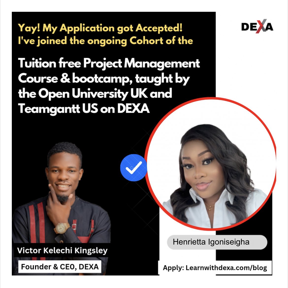 Tonbara___'s tweet image. Excited to announce my enrollment in the tution free #ProjectManagement course taught by The Open University UK &amp;amp; TeamGantt, as seen on forms.gle/oqMSnezSbE6iZ8…
Bracing myself for a journey of learning &amp;amp; growth as an emerging project manager @LearnwithDEXA #LearnwithDEXA