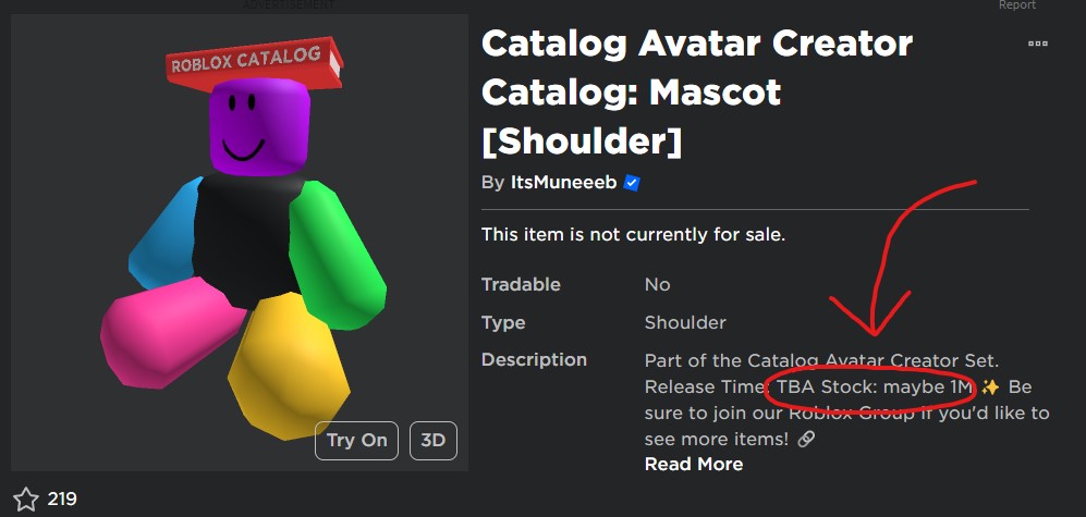 Catalog Avatar Creator: Mascot [Left Shoulder]'s Code & Price - RblxTrade