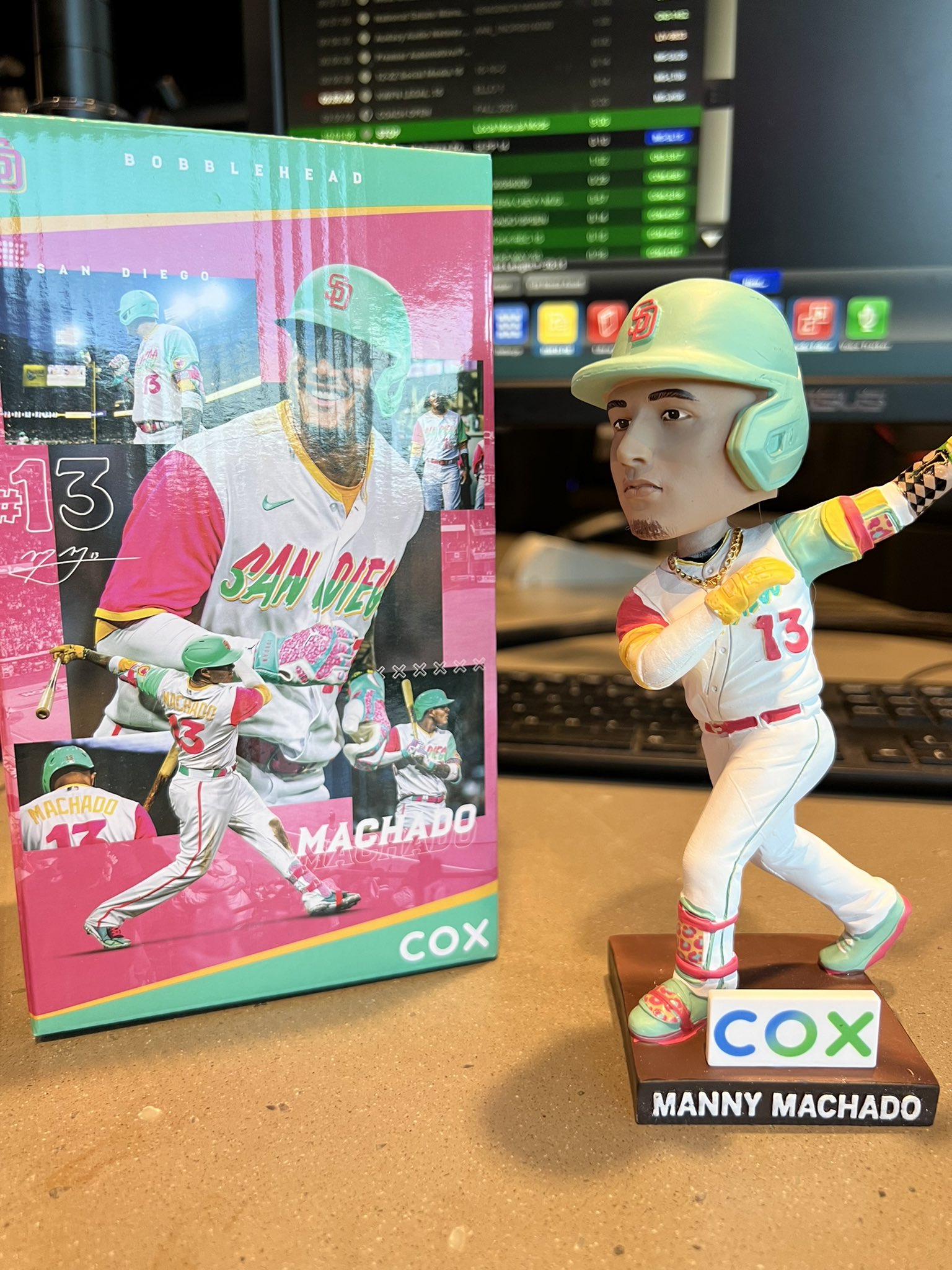 97.3 The Fan on X: You won't want to miss next Monday at Petco Park!  @padres Manny Machado City Connect Bobblehead Giveaway presented by Cox to  first 40k fans in attendance!  /