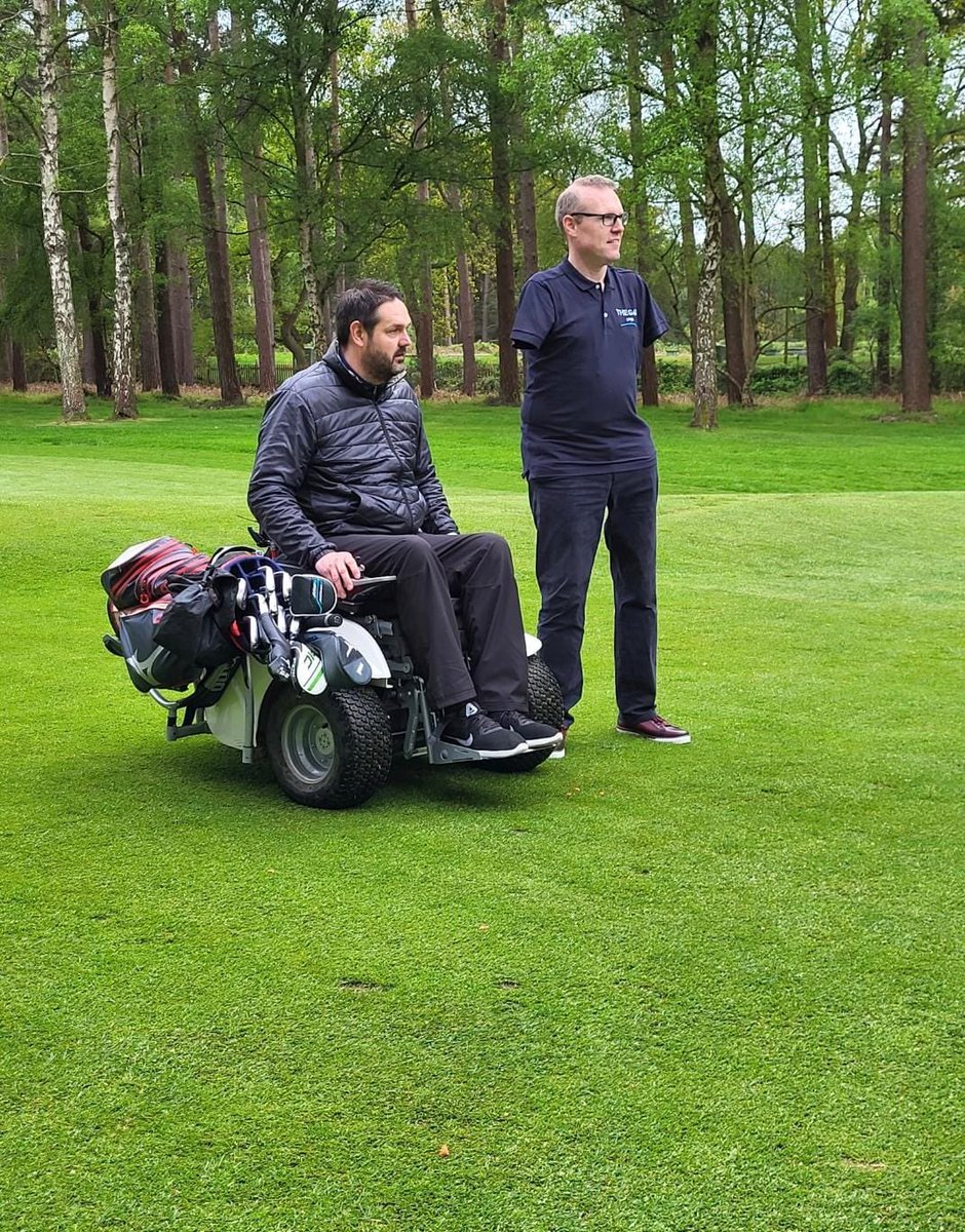A pleasure to meet <a href="/KrisAves1/">Kris Aves</a> and watch him play a few practice holes today at the #G4DOpen. 
A keen golfer and Metropolitan Police officer, Kris was paralysed in the 2017 Westminster Bridge terror attacks and was determined to continue playing the game. <a href="/RandA/">The R&A</a>