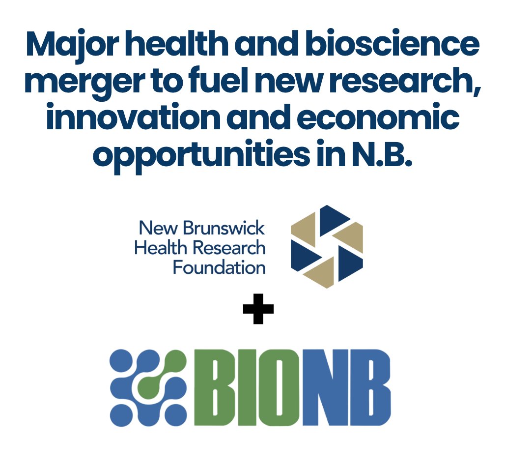 Fantastic news for New Brunswick’s health and bioscience research sectors!  <a href="/BioscienceNB/">BioNB</a> and The <a href="/NBHRF/">ResearchNB | RechercheNB</a> are merging to better support research, attract top talent, and grow the bioeconomy.

Full story here zurl.co/n4xF
#ResearchThatMatters #Bioeconomy #NewBrunswick