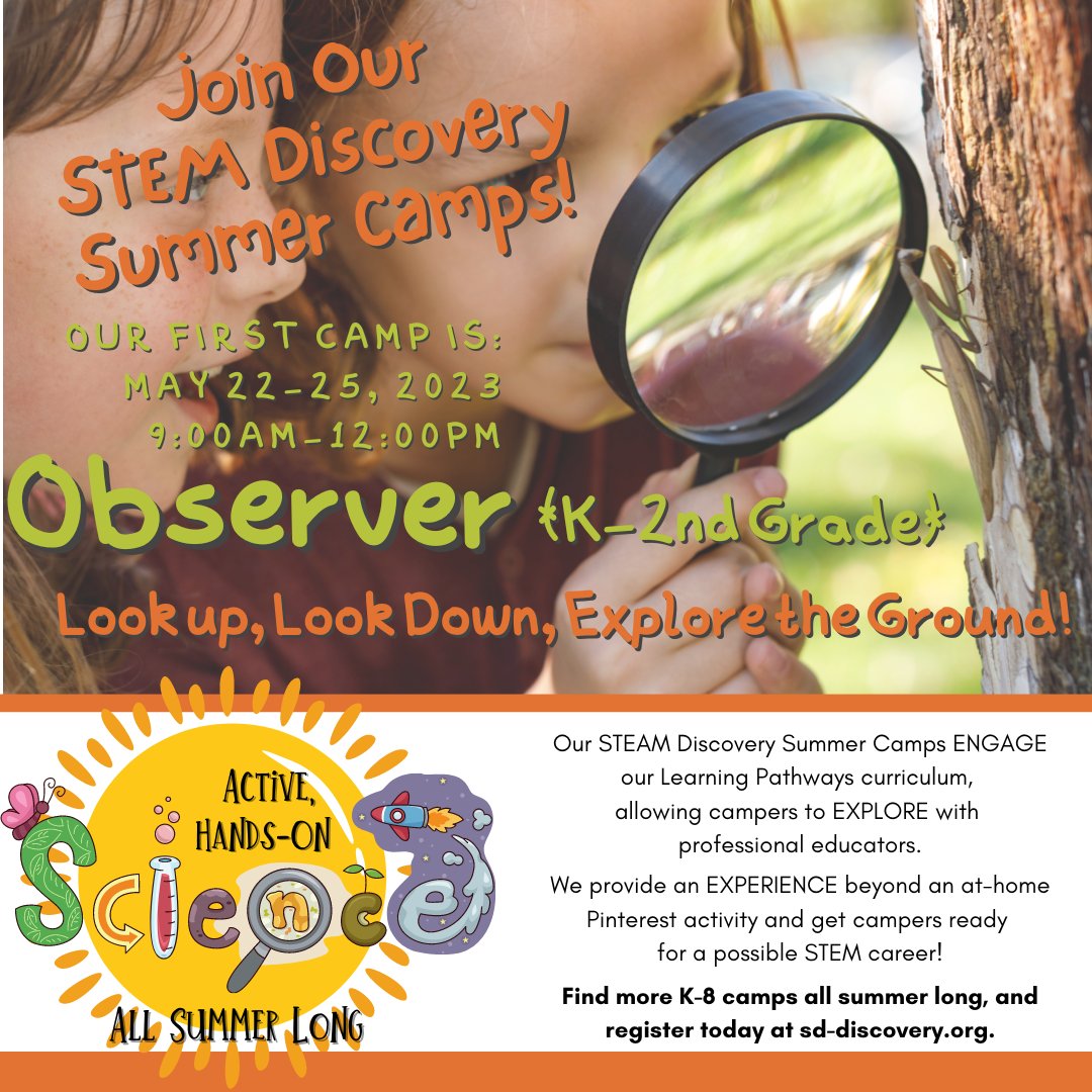 SoDakDiscovery's tweet photo. Look up, look down, and explore the ground! Who lives where and why? Our first camp takes campers on an expedition! They investigate the world of ants, learn about exploration, and more! https://t.co/s2VC2gKbZu