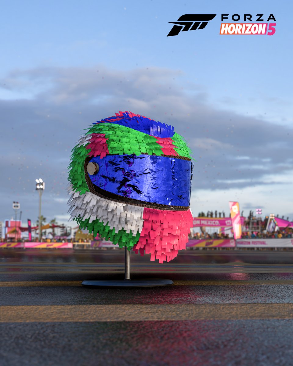 ForzaHorizonDOF's tweet image. One of our Facilities Department Interns put a lot of work into these driver helmet piñatas and left them all over the Festival for drivers to take home and enjoy!