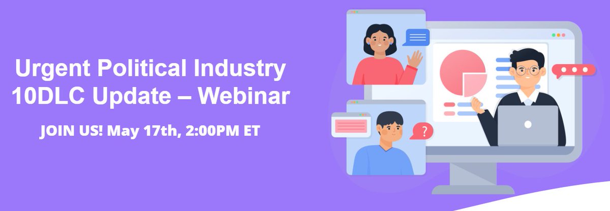 PeerlyInc's tweet image. Industry Update on 10DLC for the Political Industry.
How the carrier imposed June 1st deadline may affect you. Hear directly from the experts! Register Here! &amp;gt; peerly.com/10dlc-webinar-…

#10DLC #AAPC #campaigns #campaigntecheast #peertopeertexting #Peerly #pollies2023