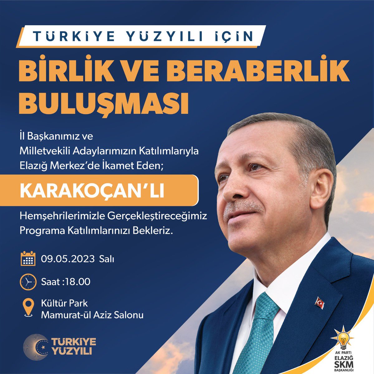 İl Başkanlığımız tarafından düzenlenen ve Milletvekili Adaylarımızın katılacağı Elazığ’da ikamet eden Karakoçanlılar buluşmasına, Elazığ’da oturan tüm KARAKOÇANLILARI bekliyoruz. <a href="/serefyildirim23/">Şerafettin Yıldırım</a>