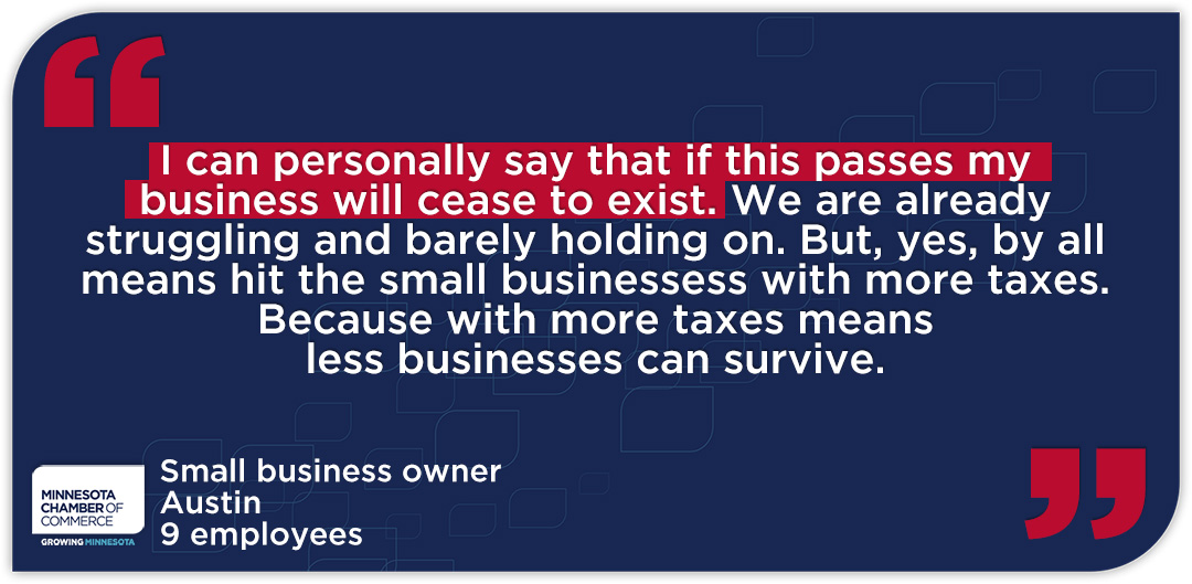HF 2 also imposes an annual $1.5 billion tax on employers and employees. Many small businesses operate on thin margins and can’t afford huge tax increases, especially when the state has a record $17.5 billion surplus. #mnleg