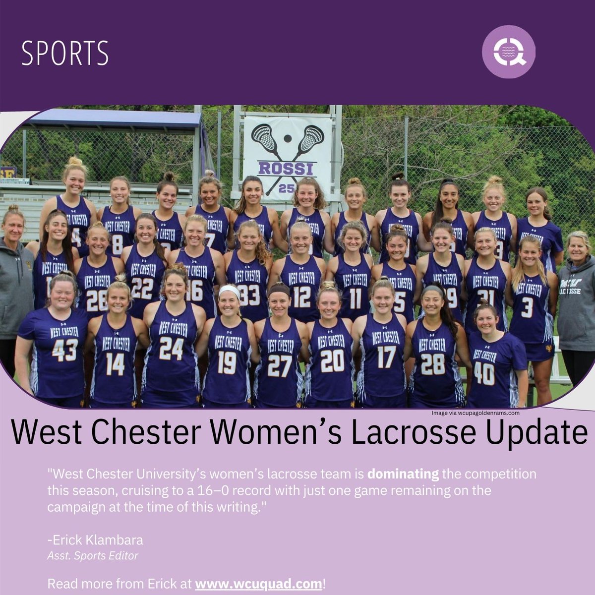 "The Golden Rams are led by head coach Ginny Martino, who has turned the team into a force to be reckoned with during her 25 years at the helm. She has compiled a total of 379 wins in 460 games for a remarkable 82% winning percentage.
More on this story: wcuquad.com/6021689/sports…