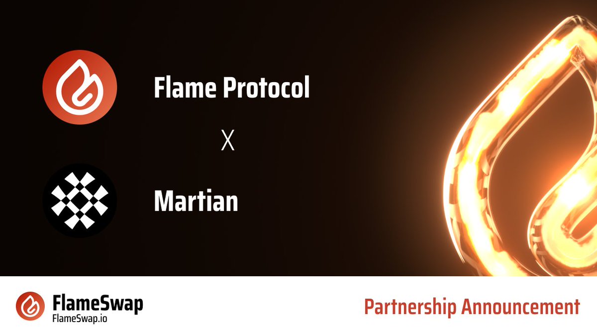 🔥 Excited to announce our strategic partnership with <a href="/martian_wallet/">Martian</a> 👛

✨ Martian is Self-custodial wallet for the Move ecosystem.

🏆 Prize: 
🎁 1,000 $FLAME Airdrop Reward

🎯 Rules:
1⃣️Follow <a href="/martian_wallet/">Martian</a> &amp; <a href="/Flame_Protocol/">𝐅𝐥𝐚𝐦𝐞 𝐏𝐫𝐨𝐭𝐨𝐜𝐨𝐥 #𝐒𝐮𝐢💧</a> 
2⃣️Join: discord.gg/martian-wallet &amp;