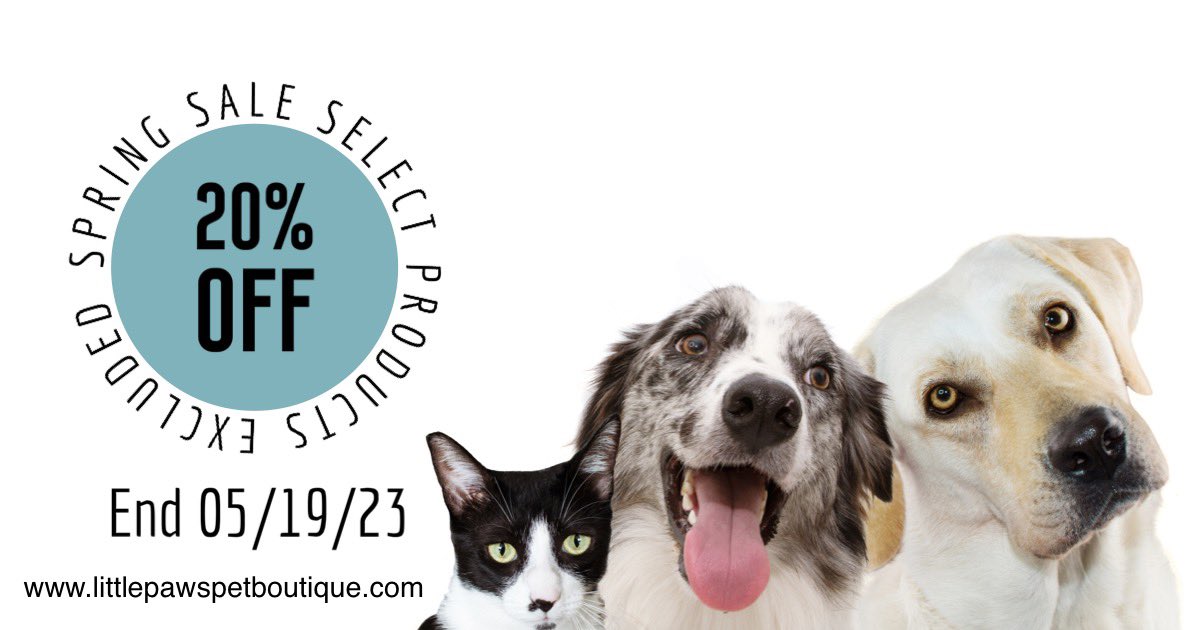 GidgetLPPB's tweet photo. Don’t miss our online Spring Sale! https://t.co/18xVeMTp6A #littlepawspetboutique #dog #cat #petparents #onlineshop #sale #shopsmall #thankyou https://t.co/2NTKr4wH4b