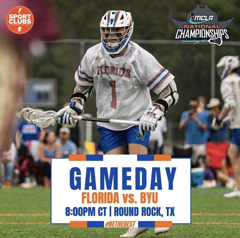 UF Men’s Club Lacrosse on Twitter "GAMEDAY at the MCLA National Championships! 🆚 BYU ⏰ 800PM