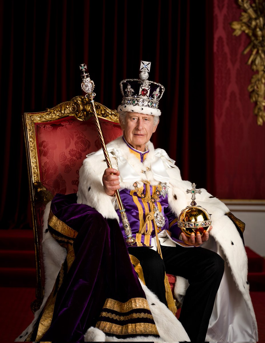 Introducing our new King! 🤴 The first official portrait of His Majesty The King following his Coronation on 6th May