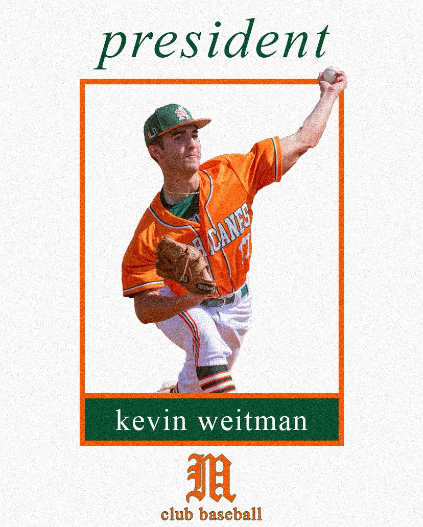 As we approach summer break, we would like to introduce our Eboard for the 2023-24 season!

Kevin Weitman is a rising Junior from Yorktown Heights, NY. He is double majoring in Sport Administration and History and is a LHP