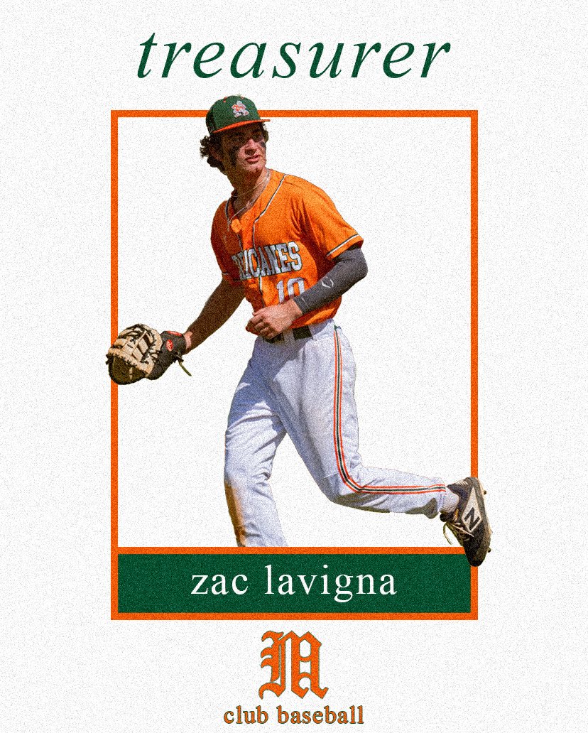 As we approach summer break, we would like to introduce our Eboard for the 2023-24 season!

Zac Lavigna is a rising Sophomore from Neptune, NJ. He is majoring in Finance and plays 1B, OF, and LHP