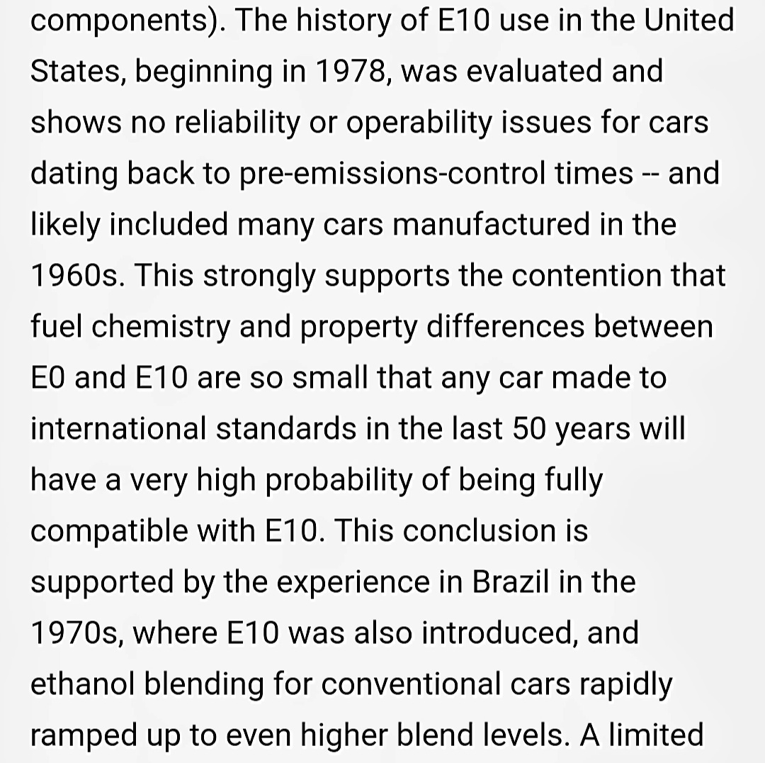 Will be chatting about E10 with <a href="/PatKennyNT/">Pat Kenny Newstalk</a> tomorrow but in the meantime anyone concerned about their car there is an interesting study here about Global Ethanol-Blended-Fuel Vehicle Compatibility Study osti.gov/biblio/1832216