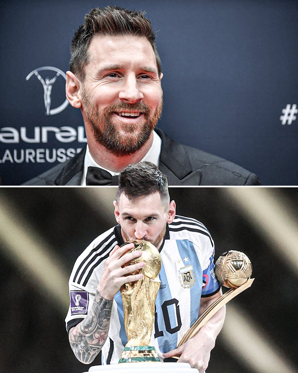 Lionel Messi wins the 2023 Laureus World Sportsman of the Year award 🏆

It's the second time he's won the award, and he's still the only footballer to have won it 😮