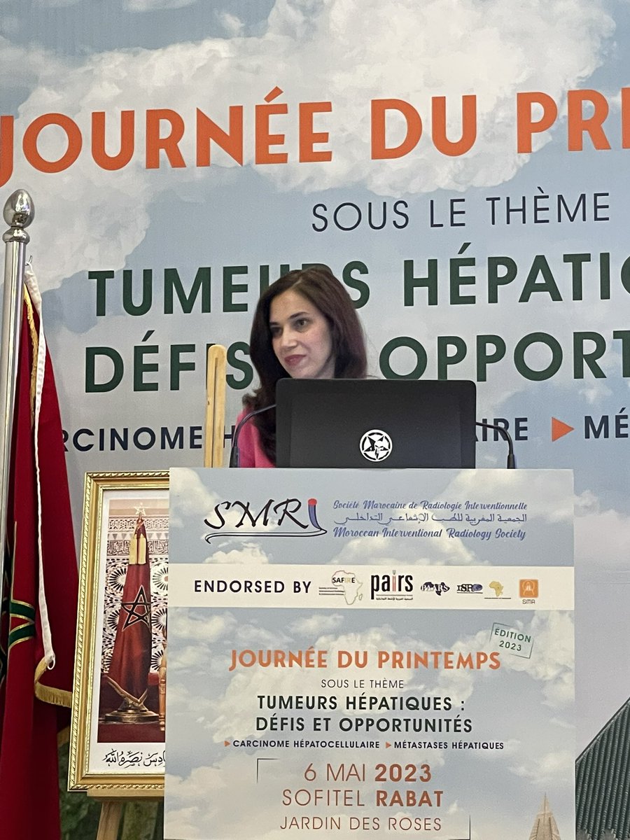 ahmed_kamel_ir's tweet photo. Innovative way to present on hepatic metastasis my #najwa #touil, professor at #hassan the second #university in casablanca #morocco. The event was on hepatic interventions, sponsored by the Moroccan society of interventional radiology #SMRI in #Rabat #Morocco https://t.co/d0lKGmNUx8