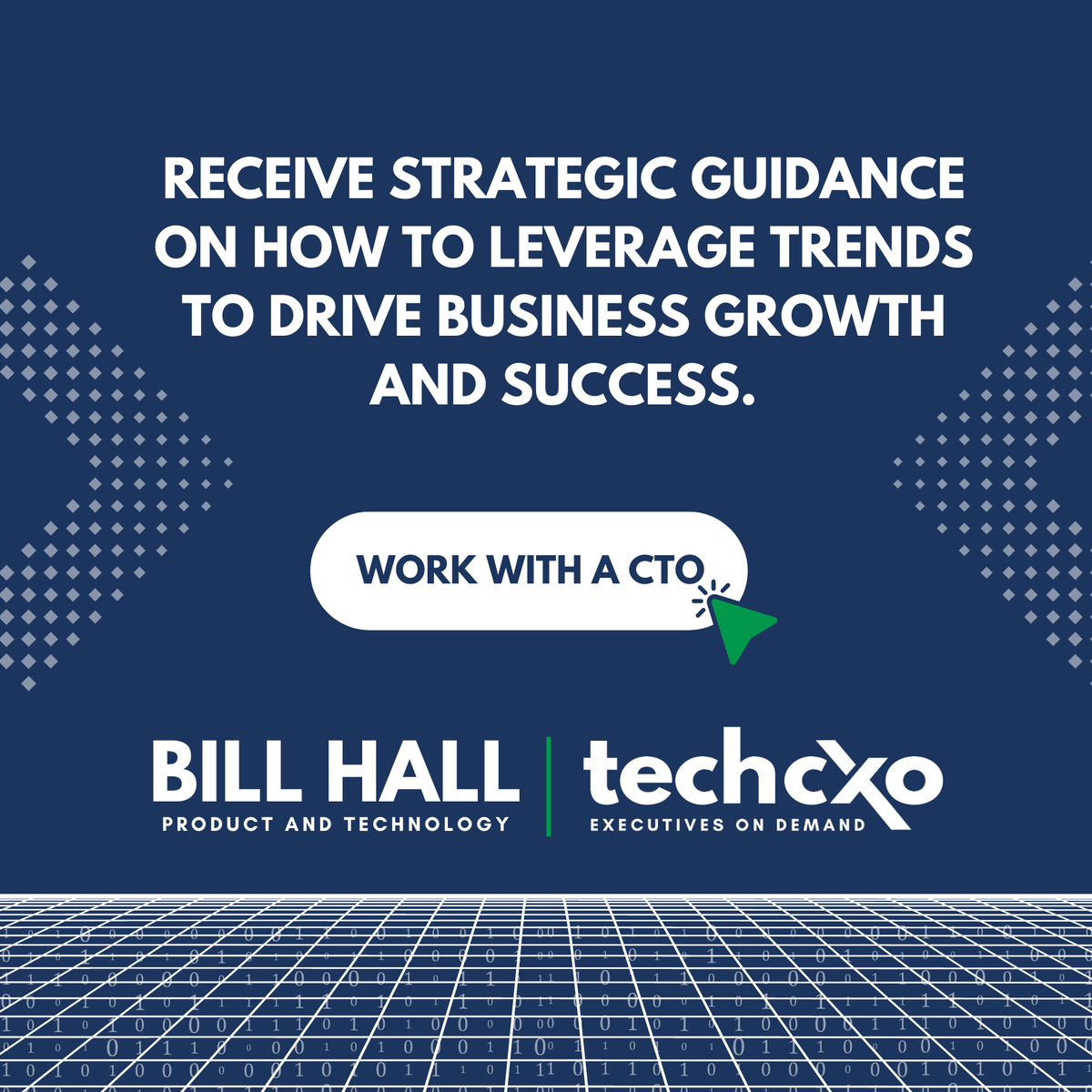 TechCXOBillHall's tweet image. With my expertise and experience, I can help you streamline your IT operations, optimize your technology investments, and build a solid technology strategy that aligns with your business goals. 
.
#techcxo #productandtechnology #FractionalCTO #techtrends #strategicbusiness