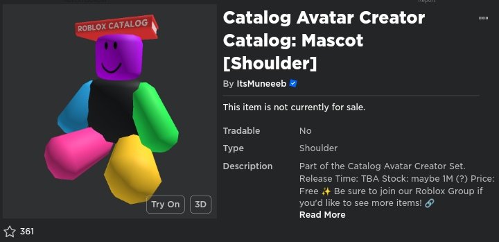 How to Get The ''Catalog Avatar Creator: Mascot'' Badge in Catalog