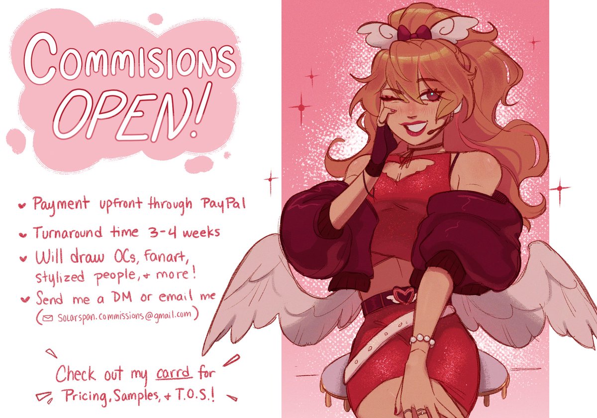 My commissions are currently OPEN! dm me @SolarspanAlt if interested!💖