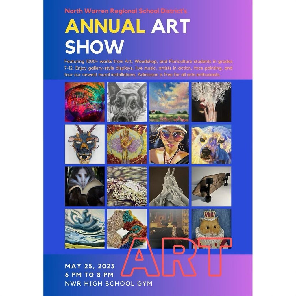 Check out the annual NWR Art Show! May 25th from 6pm to 8pm in the NWR High School Gymnasium. The art show will feature over 1000 works of art from students in grades 7 through 12. 🎨🖌️🪚💐
