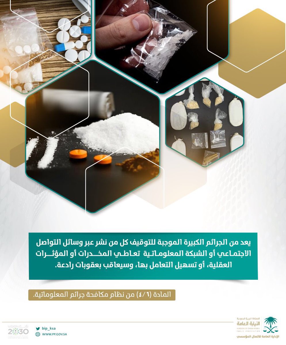 المخدرات آفة خطيرة تهدد الأمن والمجتمع والصحة.