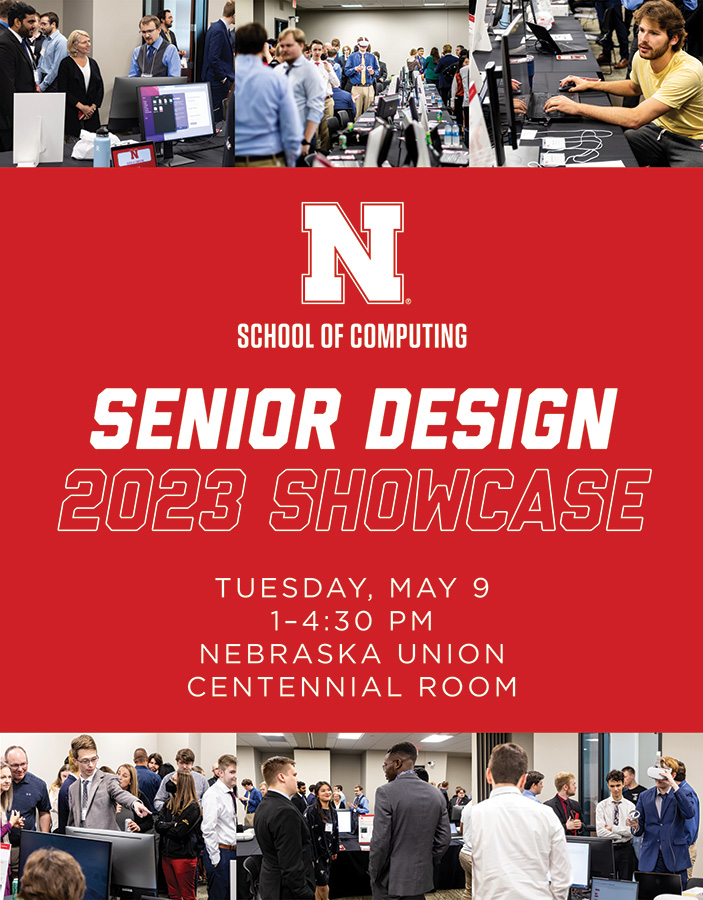 UNLComputing's tweet image. Our Senior Design Showcase is tomorrow! Be sure to stop by to check out the projects our students have been working on all year.