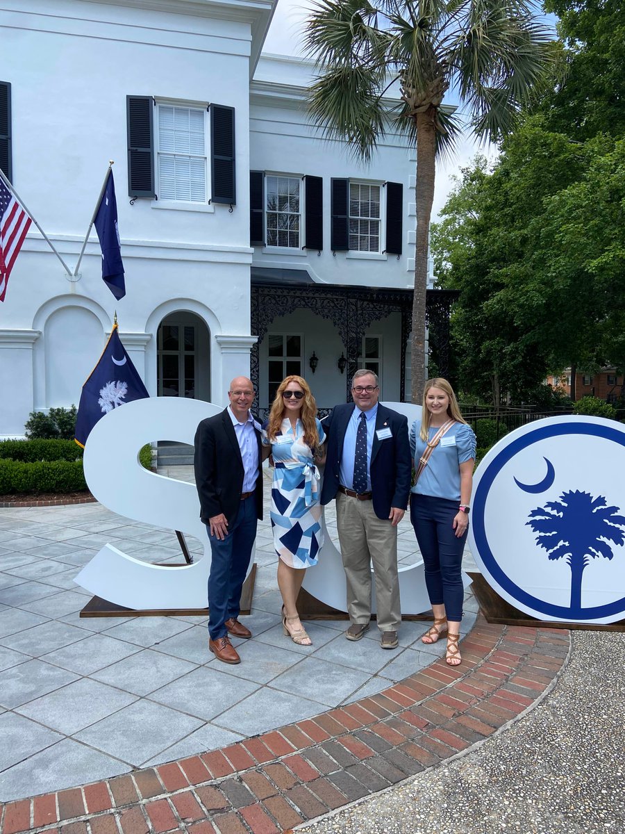 SCRPA's tweet image. SCRPA represented this morning at the SC Governor’s Mansion kicking off tourism week.  Pictured with Governor McMaster is Andrea Barnette w/City of Rock Hill and myself.  Other photo is with SCRPA members Randy Duteau N.Augusta, Andrea, myself and Casey Lozon City of Aiken.