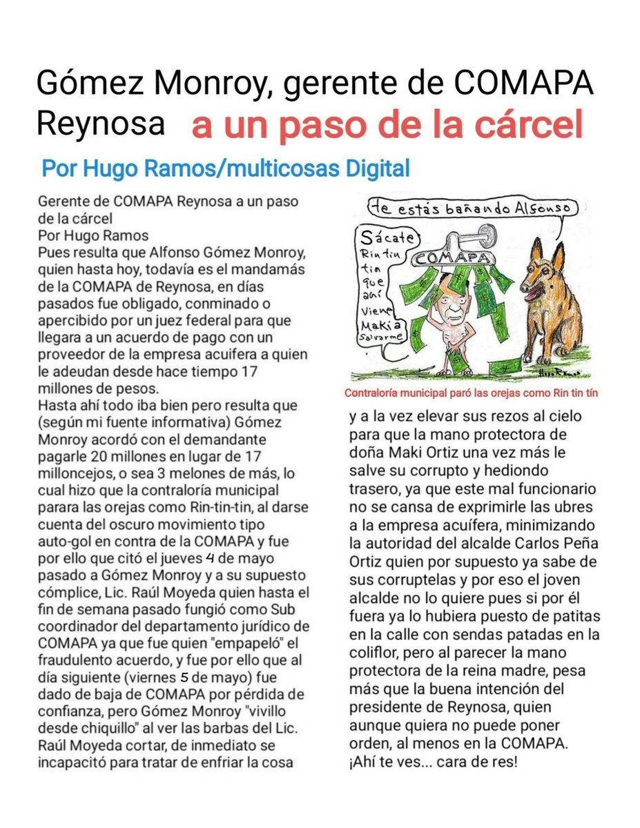 HugoRam69603819's tweet photo. Gerente de COMAPA Reynosa a un paso de la cárcel/Por Hugo Ramos/Multicosas Digital. https://t.co/AgNbipxn3g