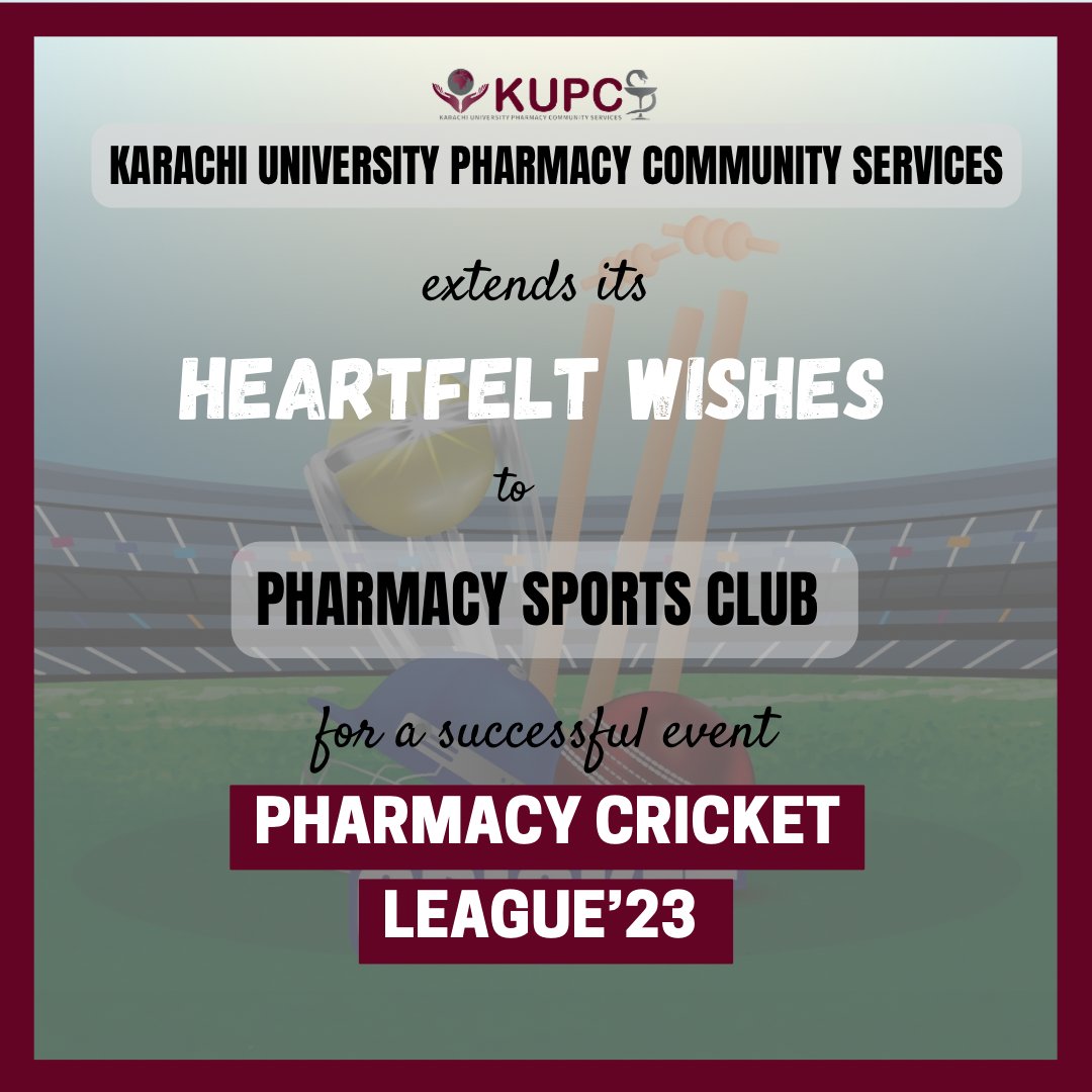 KUPCSofficial's tweet photo. All the lucks for KUPSC - Pharmacy Sports Club as they gear up for the much-awaited Pharmacy Cricket League(PCL).
Be there on the day to support your favorite team and witness the magic of sports and pharmacy coming together!
#KUPSC #PCL23
#BeTheChangeTheWorldNeeds https://t.co/XmIEWYzKxS